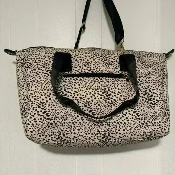 Mali + Lili Handbags - Mali + Lili Signature Leopard Print Weekender Bag Carry On Tote Zipper
